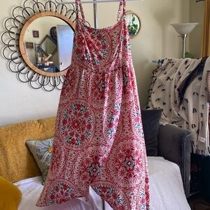 Tea Length Challis Doily Medallion Square Neck Dress Size 12 Torrid (0)